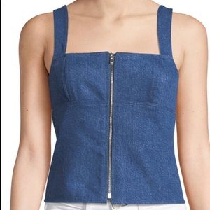 Rag & Bone Paula Zip-Front Denim Tank Top